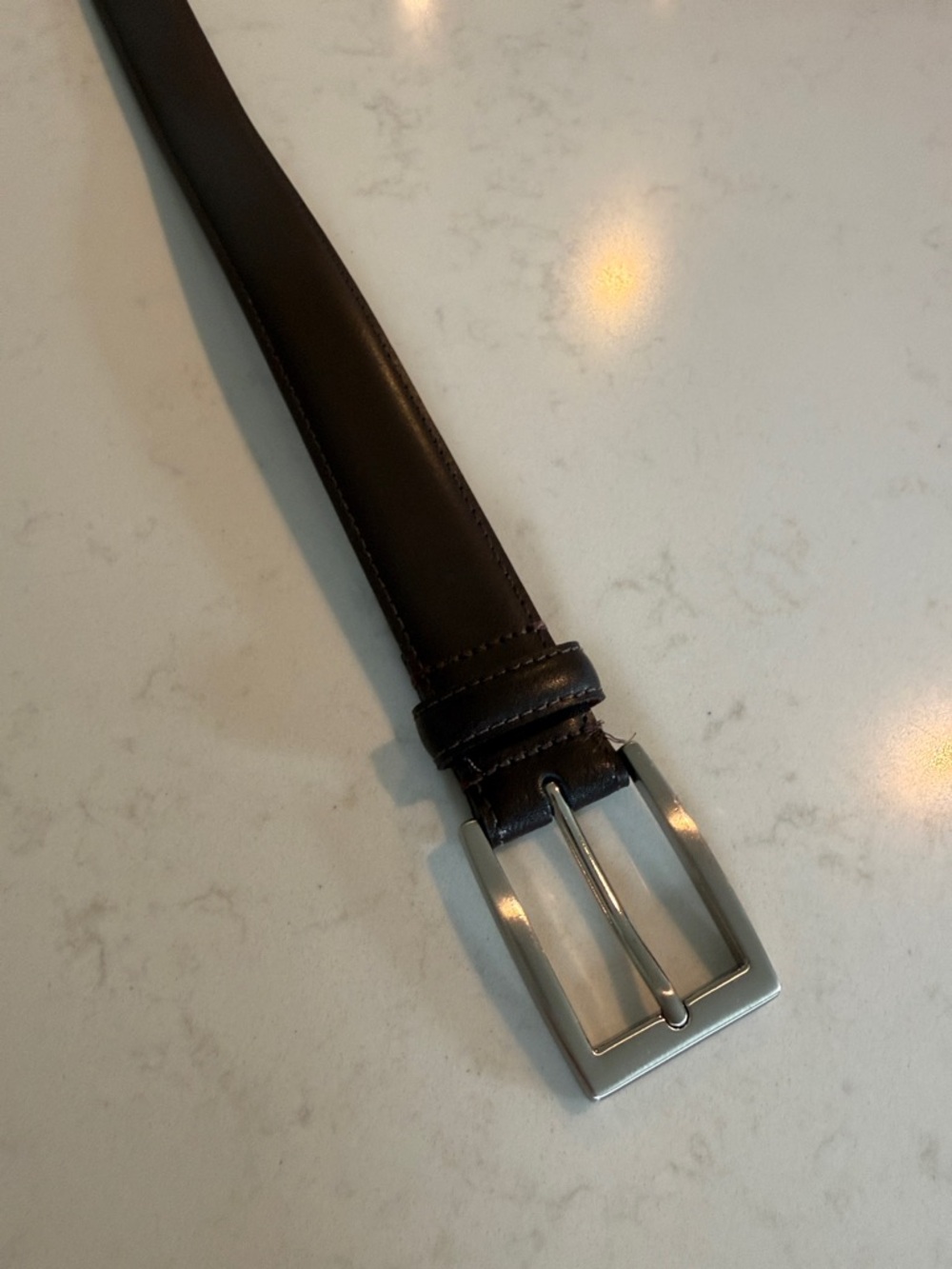 Classic Brooks Brothers Brown Leather Belt with Silver Buckle size 32/80 - Picture 2 of 5